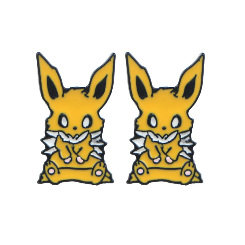 P4189, 20 пара/лот, милый пирсинг для уха Eevee Elf, Детские милые серьги-гвоздики для женщин, эмалевые серьги, ювелирные изделия, подарки для девочек - Окраска металла: 1