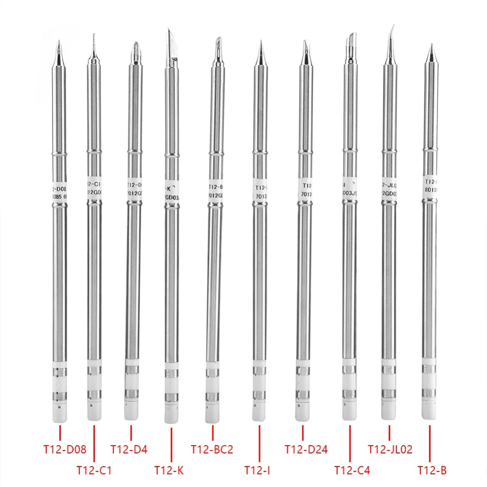 T12 Series Soldering Iron Tips for FX-951 T12 Soldering Rework Station Solder Tips Replacement Soldering Iron Tip 200℃~480℃ wire welding