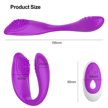Wireless Remote Control Vibrator Sex Toys for Couples Rechargeable Dildo G Spot U Silicone Stimulator Double Vibrators for Women 6