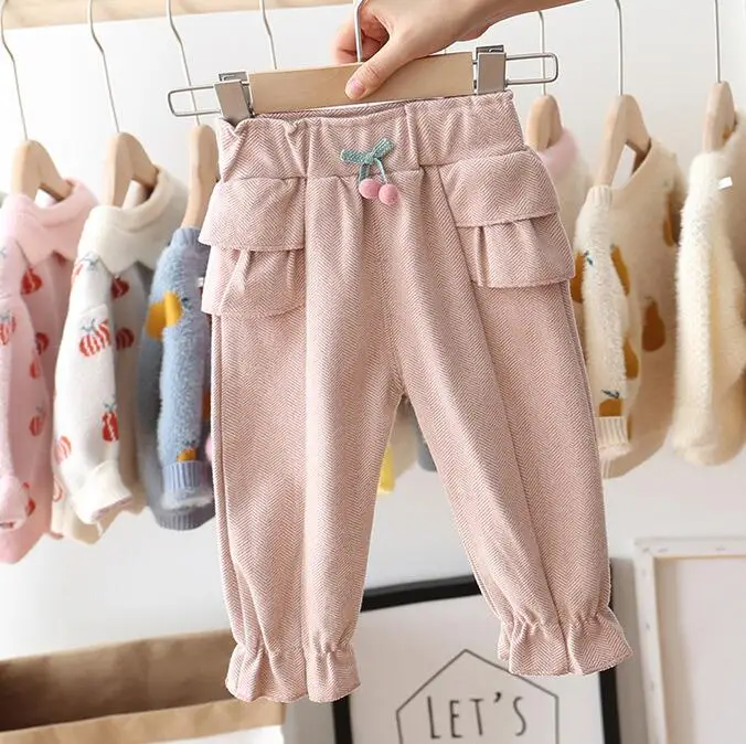 Штаны для детей возрастом от 2 до 6 лет весенние штаны для девочек-подростков хлопок, бант, горошек, милая принцесса брюки - Цвет: 3