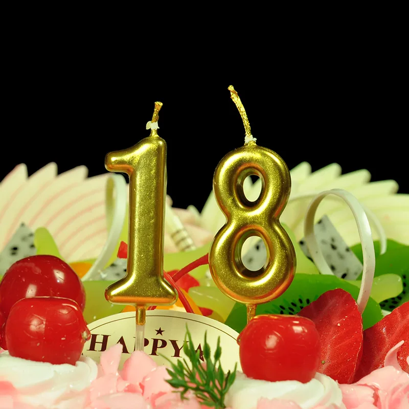 Happy Birthday Cake Topper Gold Silver Rose Gold Number Candles Birthday Cake Decoration Baby Shower Annivesary Party Supplies