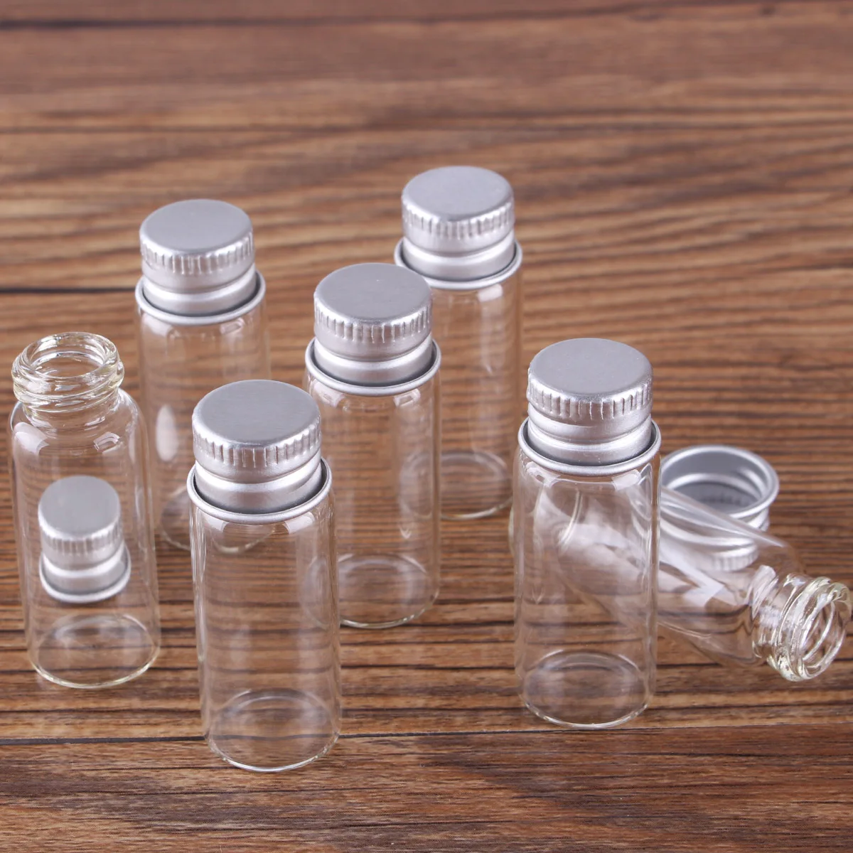 wholesale 100 pieces 4ml 16*40mm Glass Bottles with Aluminum Caps Mini Glass Bottles Tiny Jars Vials 4