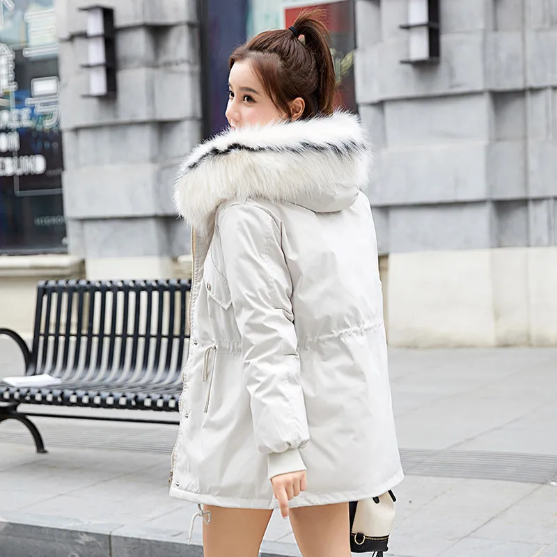 

Cotton Clothes Women's Mid-length 2019 Winter New Style Sisters Outfit Thick plus Velvet down Jacket Fashion