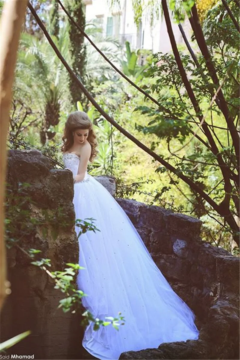 Robe De Mariage романтическое милое платье с кристаллами, на шнуровке, распродажа онлайн, свадебное платье, длинный хвост, платья для матери невесты