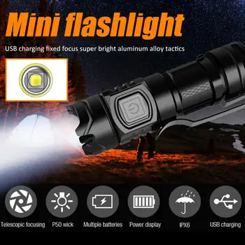 

Mini Led Lights Ultra Bright Torch Flashlight 3 Switch Modes Zoomable Light For Outdoor Camping Home Accessories Фонарик