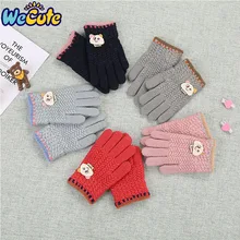Детские перчатки, зимние утолщенные теплые перчатки для детей, для мальчиков и девочек, милые вязаные шерстяные варежки для студентов, подарки