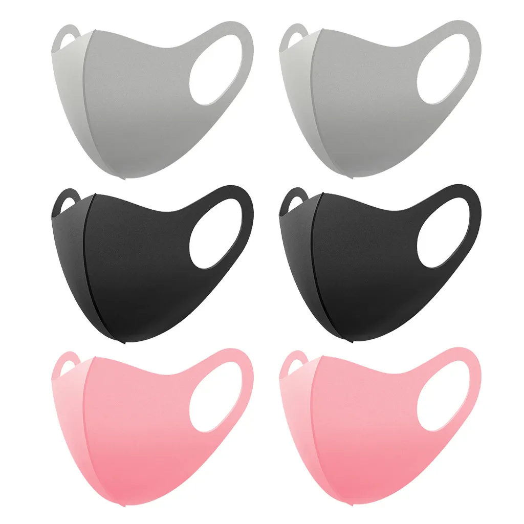 1/6 Pcs Black Washable Face Mask Dustproof Pollution Mouth Mask Msscarillas Faciales Fabric Mouth Cubrebocas Masques face mask