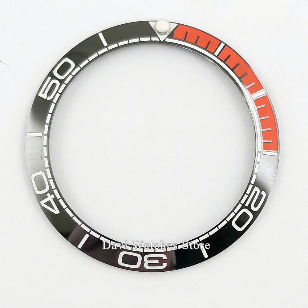 Высококачественный БЕЗЕЛЬ для наручных часов 38 мм черный красный/оранжевый керамический БЕЗЕЛЬ для наручных часов вставка для 40 мм parnis автоматические мужские часы - Цвет: A62-black orange