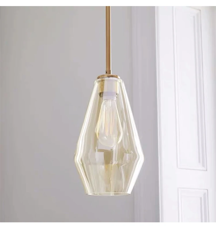 Retro Modern Glass Pendant Light Art Shades Lamp Coloured Ceiling Ball Smoked Amber Clear Vintage Loft Lamps Bar Decor lamp