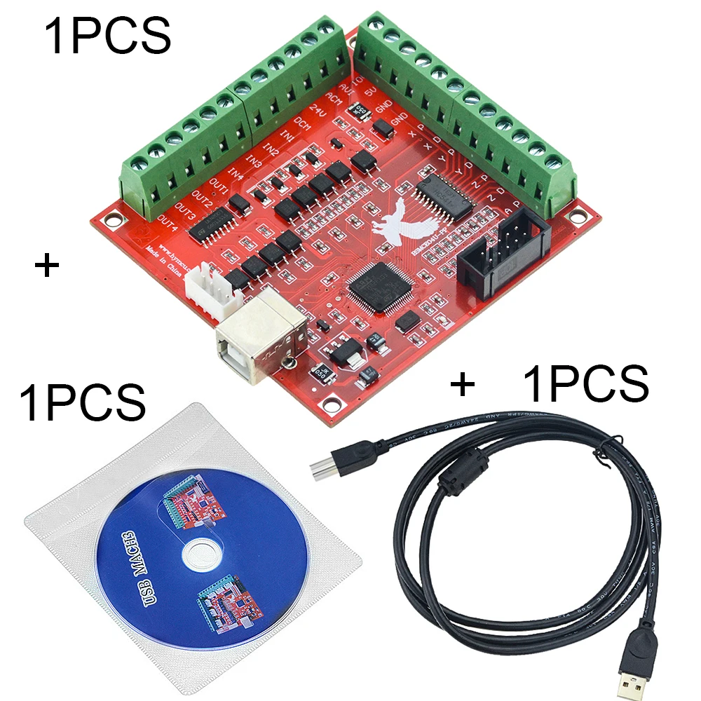 Плата управления движением 3 шт./компл. 1 шт. MACH3 4 осевая плата USB провод CD CNC 100