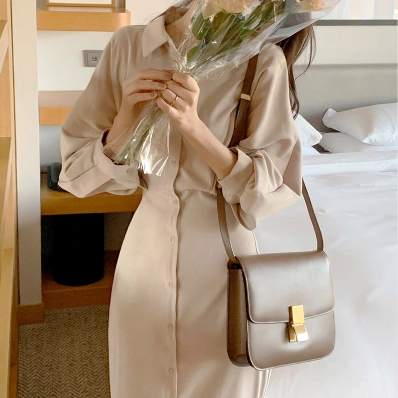 Платье-рубашка женское осеннее с длинным рукавом | Женская одежда