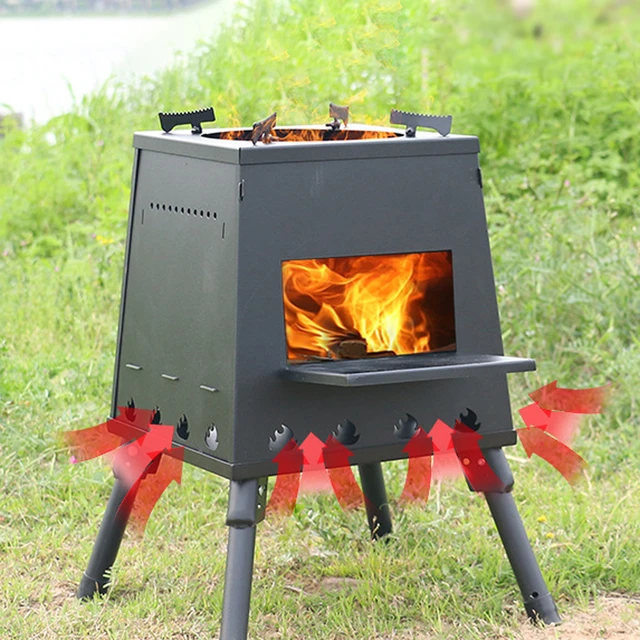 Horno portátil para acampar al aire libre, utensilios de cocina