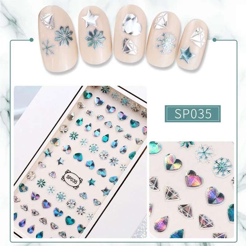 Новейшая стикеры 3D на ногти Nail Art Переводные картинки голографические золотые металлические переводные наклейки Единорог Лаванда Цветок пони крест - Цвет: 35