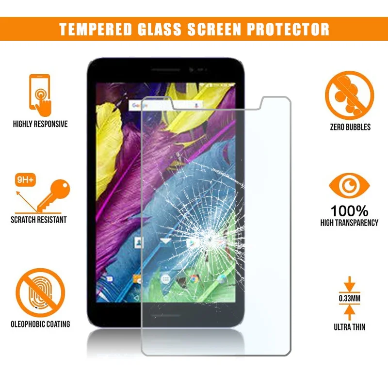 

For ZTE Grand X View 2 8" Full Tablet Tempered Glass HD Clear Anti-Scratch Anti-fingerprint Film Protector Guard Cover