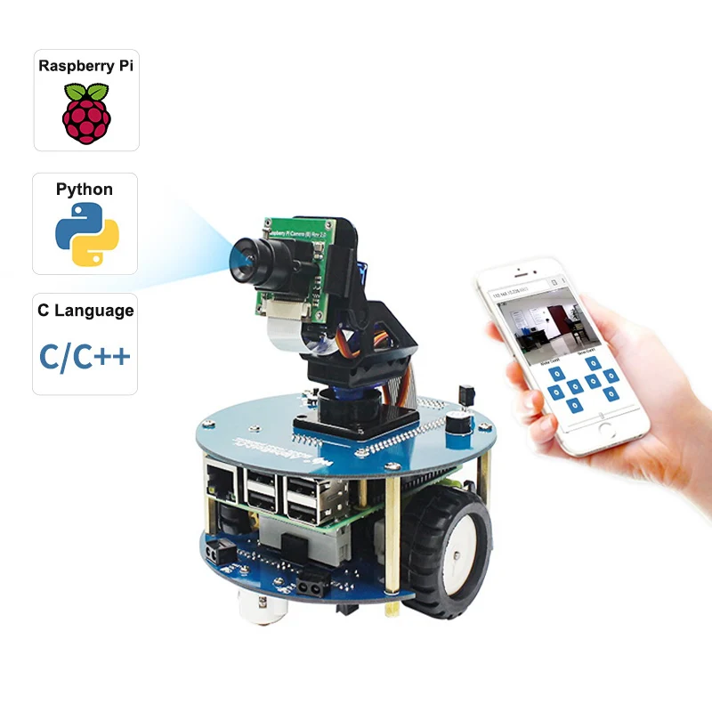 Raspberry Pi 4 Модель B 4B автомобиль робот камера автомобиля alphabot2 видео умный робот wifi Пульт дистанционного управления