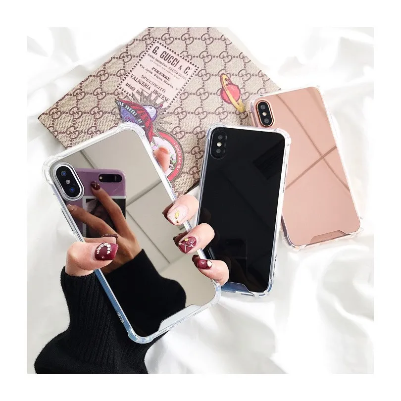 Зеркальное стекло для макияжа для iPhone XS Max XR 8 Plus 7 Plus, чехол, зеркальный чехол из ТПУ для iPhone 6, 6 S, роскошная задняя крышка