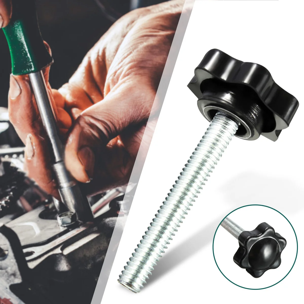

1Pcs 25mm Dia Star Shaped Head M6 x 40mm Male Thread Clamping Screw Knob