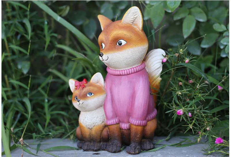 Американская Смола моделирование животных сова украшения лисы садовый пейзаж скульптура фигурки ремесла вилла Открытый Декор