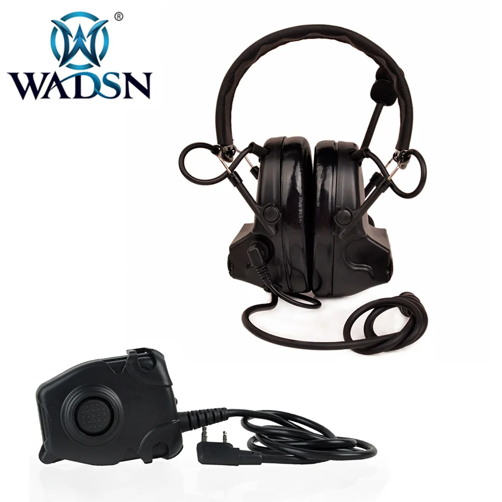 WADSN Airsoft Военная Comtac II авиация Softair гарнитура с Peltor PTT наушники спортивные тактические наушники WZ041-WZ112-BK