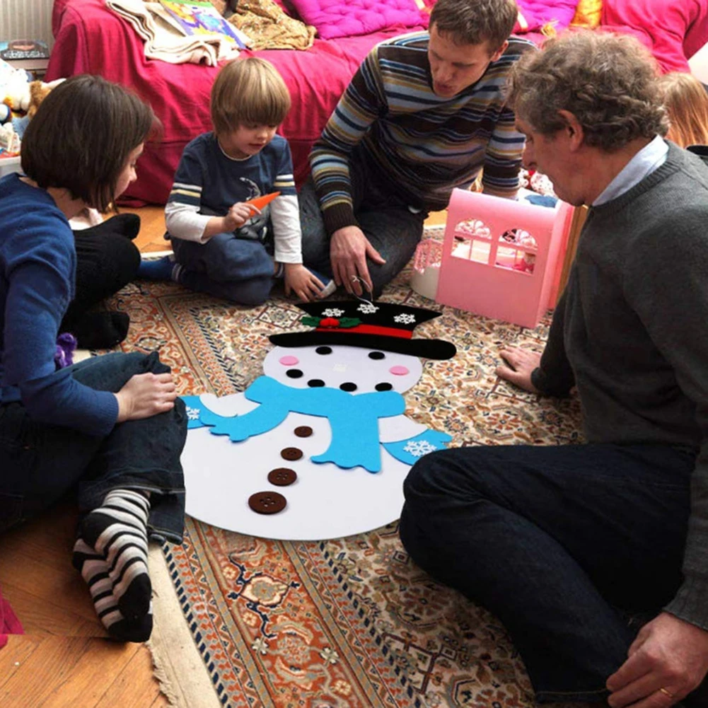 DIY Войлок Рождественский Снеговик игровой набор+ 31 шт Съемные украшения Рождественский подарок декор
