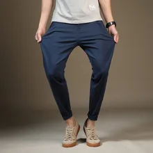 Весна стиль японский стиль Свободные повседневные брюки мужские шаровары больших размеров мужские Стрейчевые брюки 1102