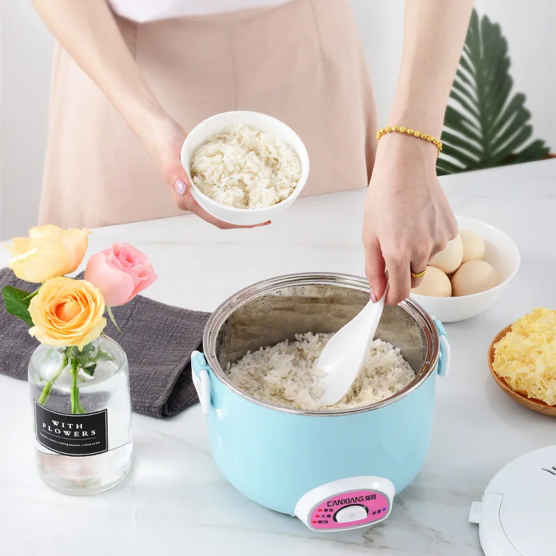 Мини-электрокастрюля нагревающая рисоварка из нержавеющей стали Ланч-бокс