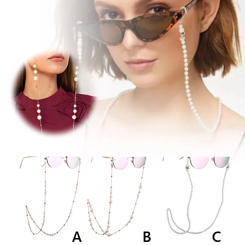 

Women Eyeglass Chains Imitation Pearls Sunglasses Glasses Chain Eyewears Cord Holder Neck Rope Chic Fashion Pearl Beaded Cords