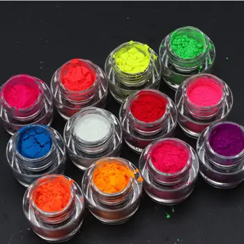 

12Pcs Neon Pigment Powder Black Light UV Reactive Fluorescent Resin Pigment Kit C6UE