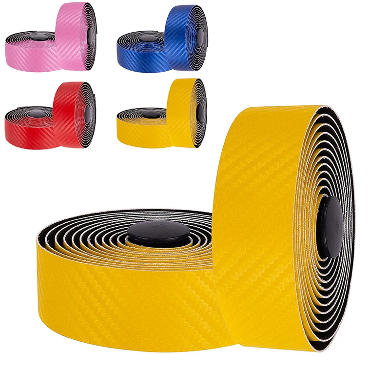 Road Bike Carbon Fiber Handlebar Tape Bicycle Bar Wrap Anti-slip Belt Strap