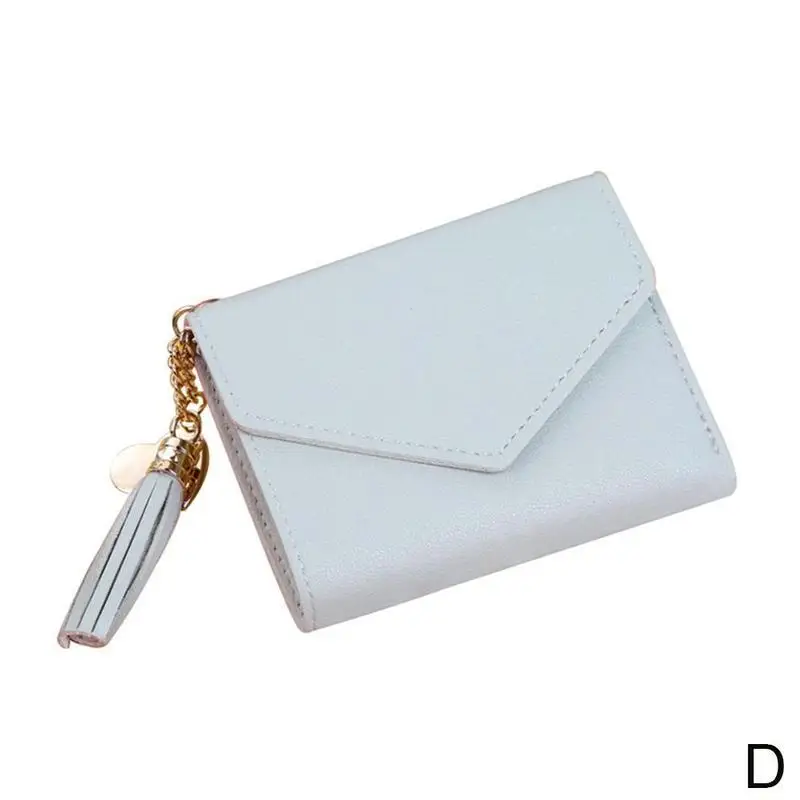 Мини-кошелек Perse, женский, 3 раза, на застежке, кошельки для монет, держатель для карт, Дамский короткий клатч с кисточками, кошелек из искусственной кожи, женские сумки для денег - Цвет: D
