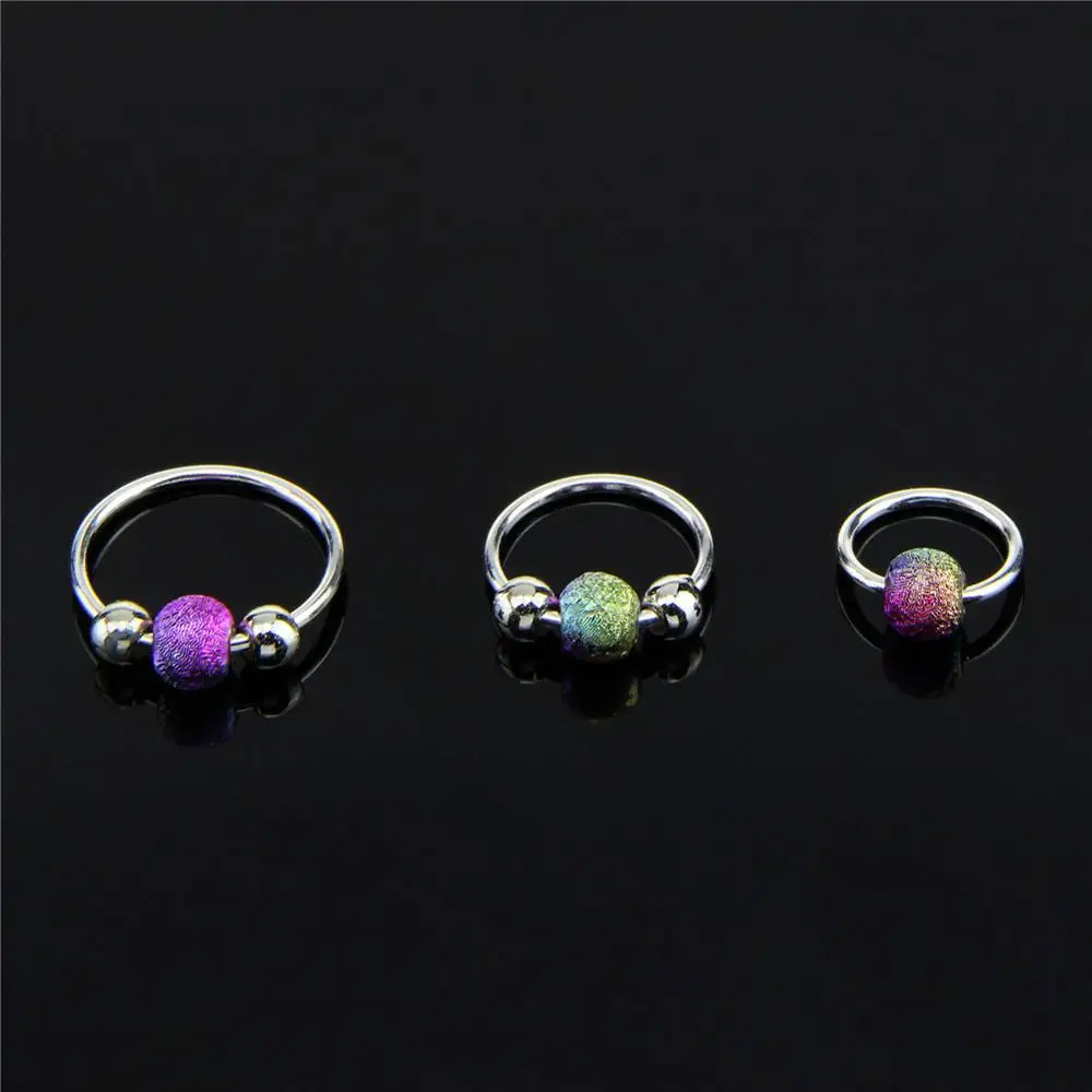 Стальная Пленница обруч с бусинами кольца губы брови нос соска Лабрет пирсинг для уха перегородка трагус пирсинг ювелирные изделия для тела