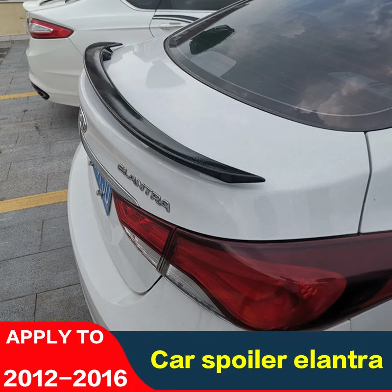 

For Hyundai Elantra Spoiler 2012 2013 2014 2015 2016 ABS material Color Rear Wing Roof Spoiler Trunk tail fin Car Accessories