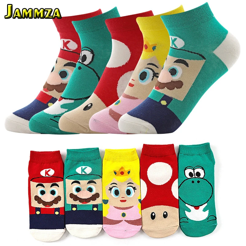 5 пар/лот, японские носки до лодыжки с персонажами из мультфильмов, женские винтажные носки с милым принтом, хлопковые женские носки для подарка