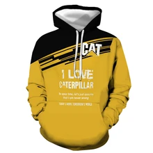 

Winter autumn hooded sweatshirt husband sweatshirt caterpillar excavator 3d graphic printing men's hoodies women's clothing