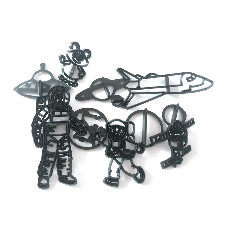 11pcs/Set Astronaut Shape Cookie Cutting Moulds Cake Mold Fondant Mold Biscuit Plastic Cutter Diy Cake Decoration Bakeware Tools