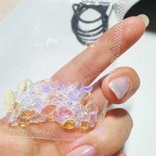 

100Pcs Mix Shapes Nail Art Rhinestones Aurora Colorful Diamond Nail Jewelry Fairy Shinnny Aurora Rainbow Color Rhinestone 2022