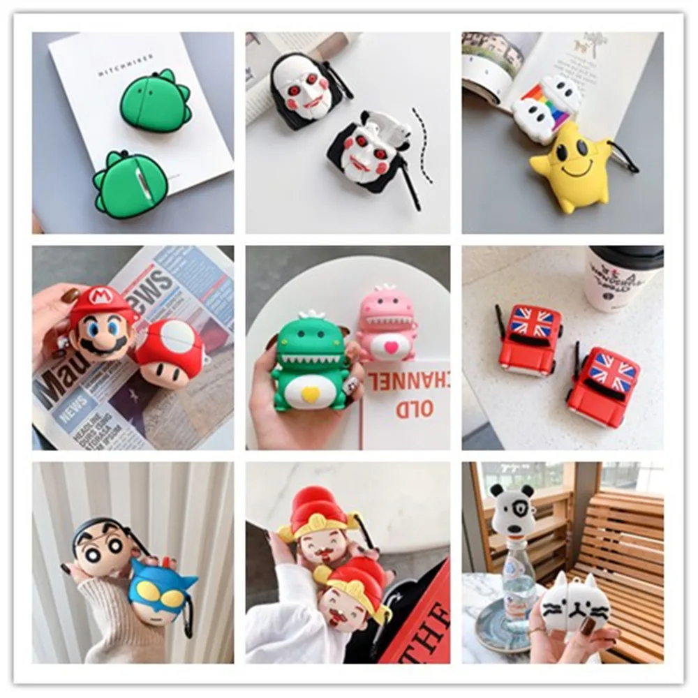 

For AirPods Case Cute Cartoon Soft Silicone Wireless Bluetooth Earphone Case For Apple Airpods1 2 Cover Accessories Funda