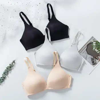

Women Sexy Bras Thin Solid Smooth Female Bras Underwear Wire Free Brassieres Adjust Breathable Bralette