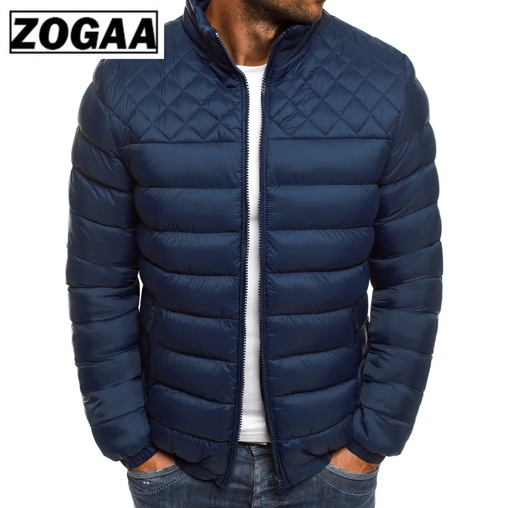 Winter Men's Parkas Light Weight Warm Coats Casual Stand Collar Outwear Male Parka Jacket Mens Solid Thick Jackets and Coat