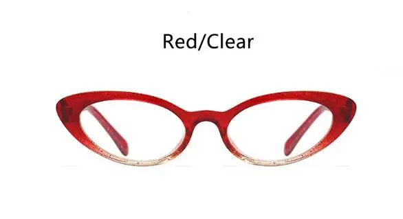 red clear Позолоченная оправа кошачий глаз женские прозрачные очки узкие маленькие очки оправа прозрачные линзы очки винтажные очки TR90 - Цвет оправы: red clear