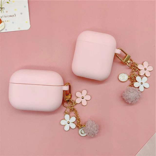 For Airpods Case 1/2 Airpods Pro Cute Korea Flower Pendant Hearphone Cover  Fundas For Air Pods 2 Earphone Protective Case - Earphone Accessories -  AliExpress