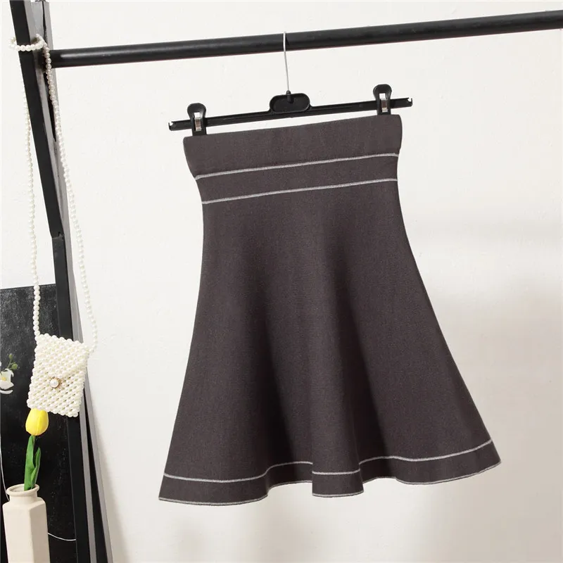 Осенне-зимняя новая стильная Корейская юбка Милая трикотажная юбка с высокой талией для девочек модные вечерние мини-юбки