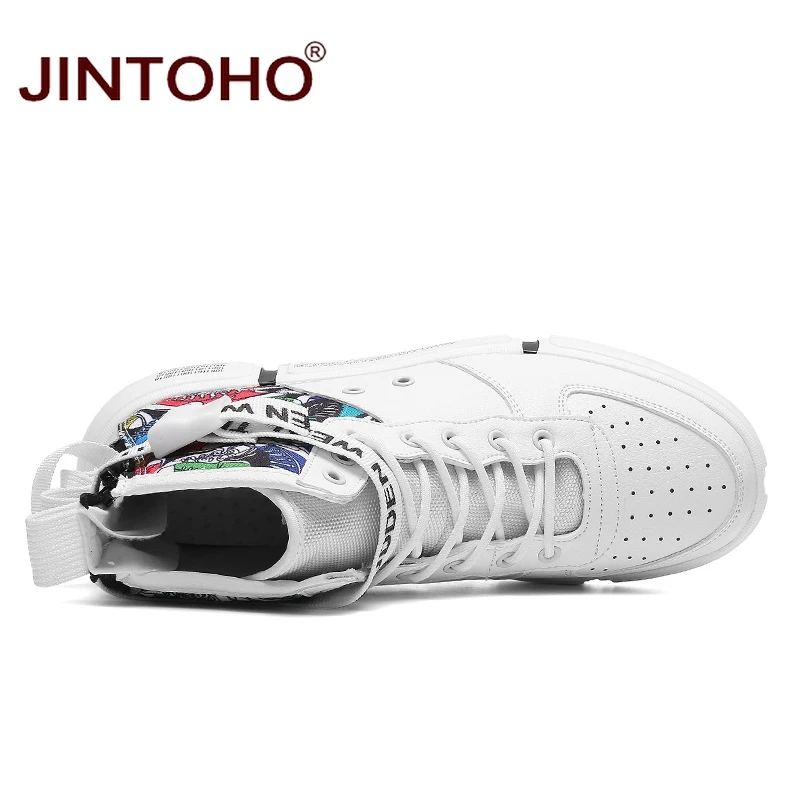 JINTOHO модная зимняя обувь для мужчин повседневные зимние кожаные кроссовки