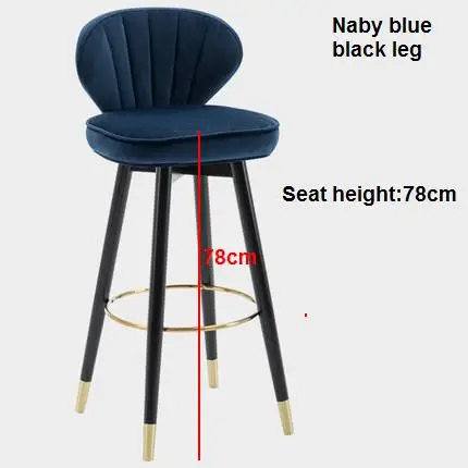 Nabyblue sh78cm Скандинавский светильник, роскошный барный стул из твердой древесины, вращающийся Американский высокий стул, модный барный стул, современный минималистичный высокий стул с спинкой - Цвет: Nabyblue sh78cm