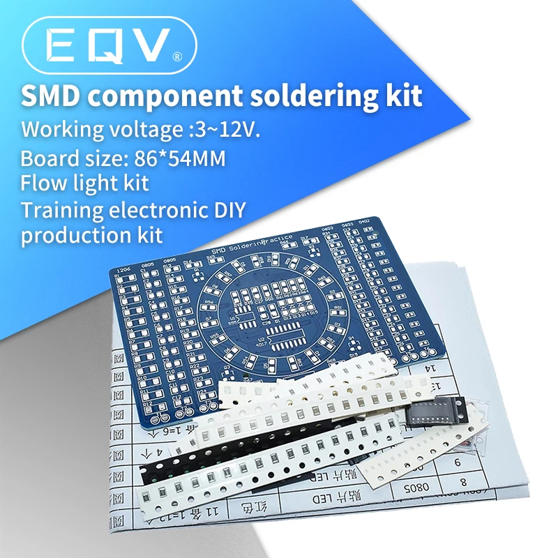 DIY CD4017 Rotating LED SMD NE555 Soldering Practice Board DIY Kit Fanny Skill Training Electronic Suit 