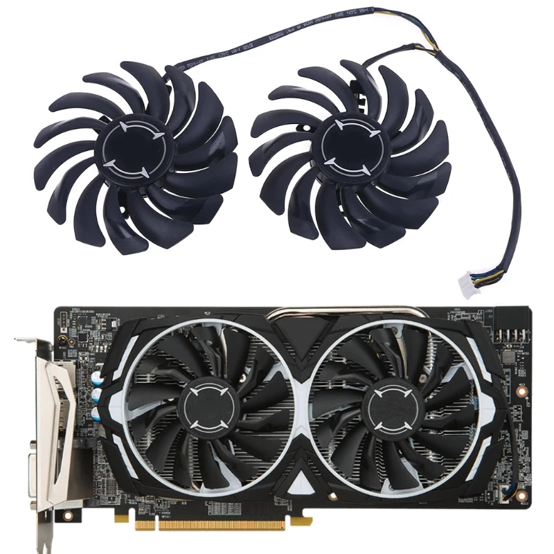 Вентилятор для видеокарты MSI RX 470 480 570 580 Armor 1 пара 87 мм 4 контакта | Компьютеры и