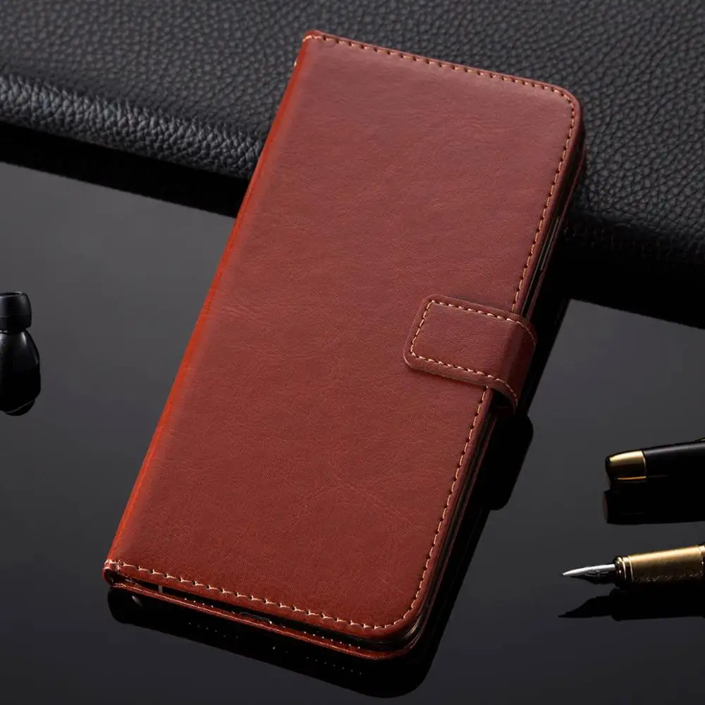 Кожаный защитный чехол-кошелек для Vivax Fly5 Lite, чехол на Unimax UMX U683CL, роскошный бизнес-флип-чехол-подставка для карт - Цвет: brown case