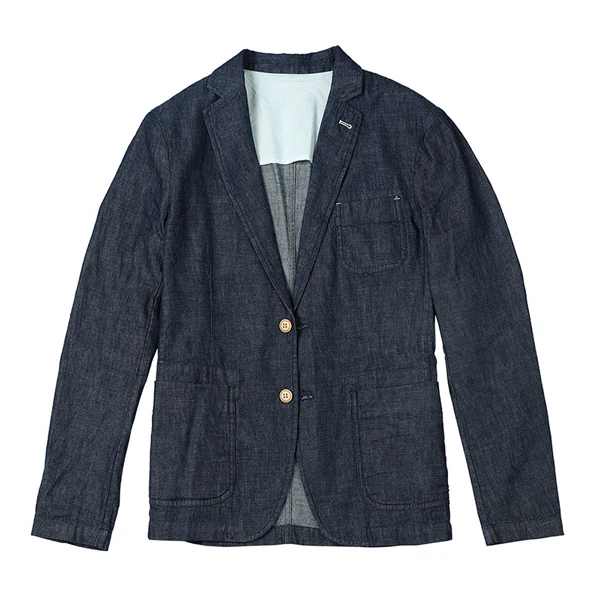 Мужской пиджак SIMWOOD, повседневный джинсовый блейзер, осенний пиджак плюс-сайз из хлопка, SI980543 - Цвет: deep blue