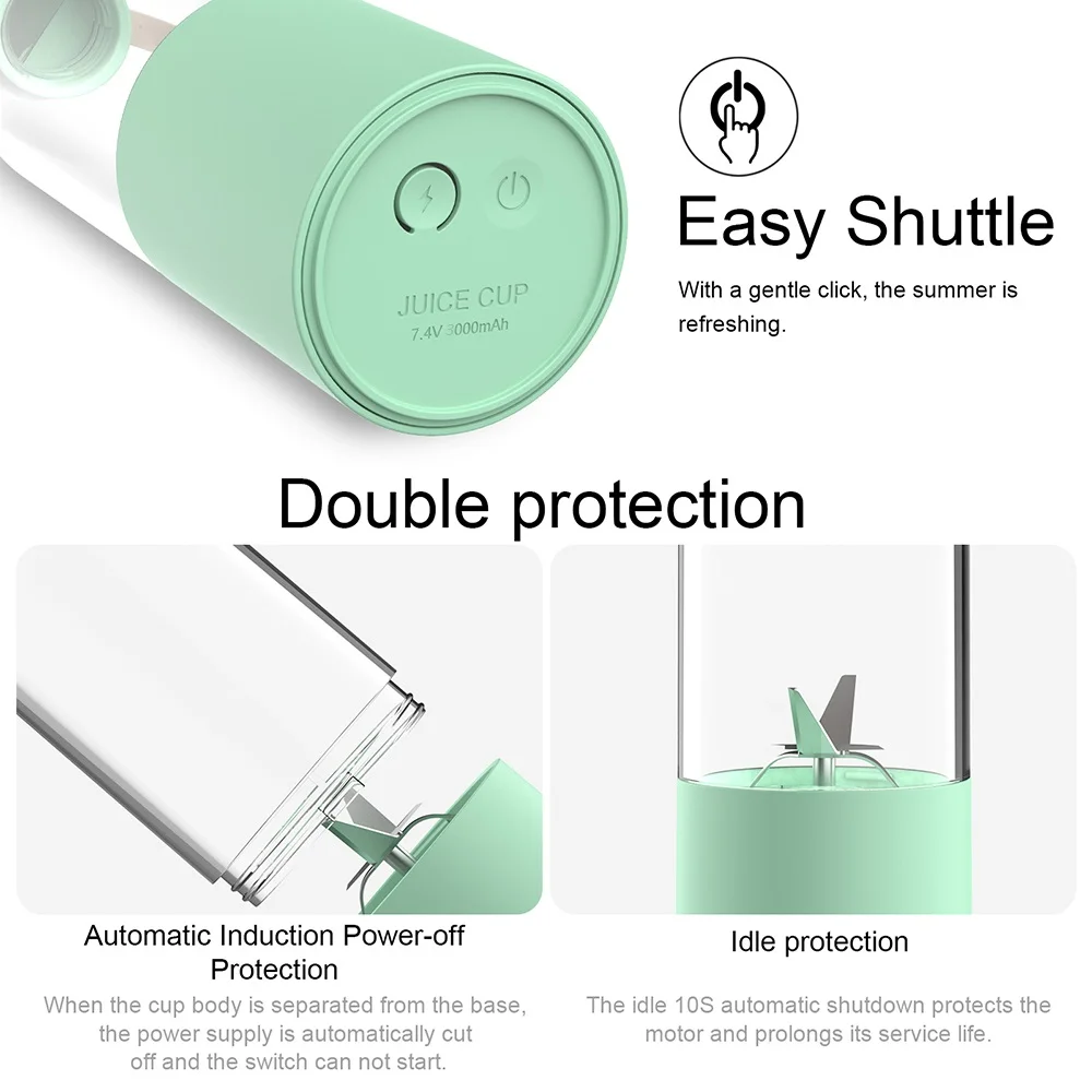 Портативная мини USB перезаряжаемая чашка-Форма соковыжималка для фруктов миксер набор для блендера коктейлей смузи 3000mAh