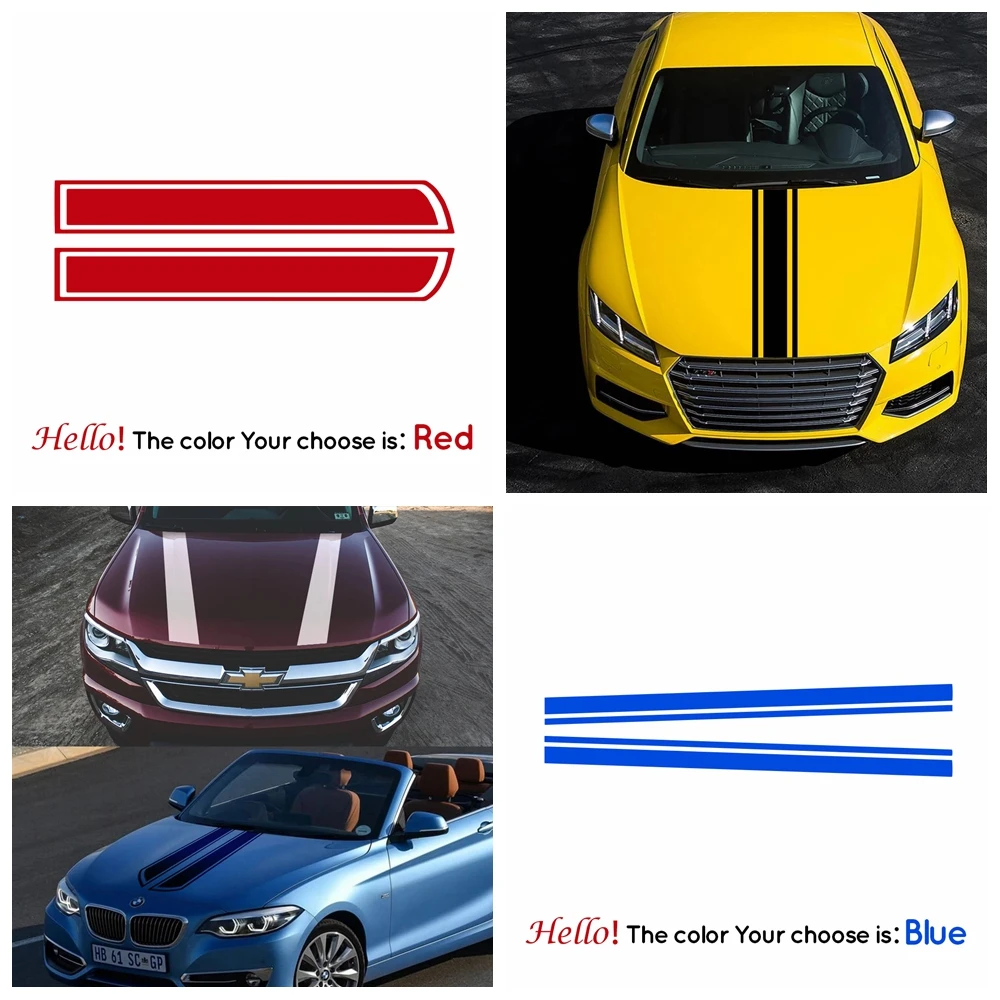 Накладка на капот автомобиля длинная полоса наклейка s Авто Виниловая пленка
